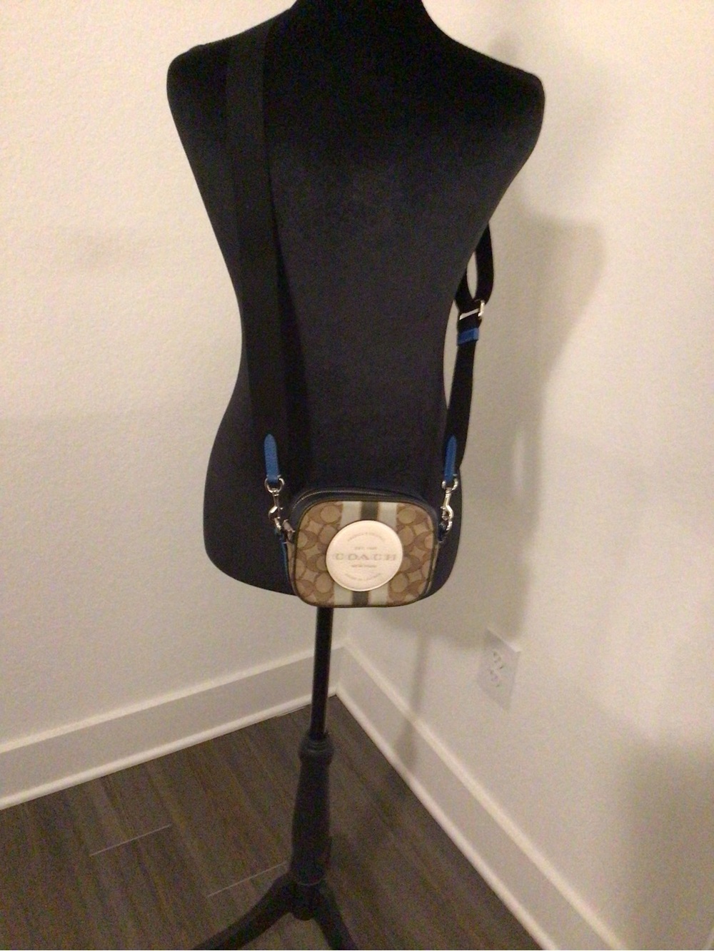 Coach Khaki Signature Stripe Crossbody Belt Bag - Picture 3 of 10